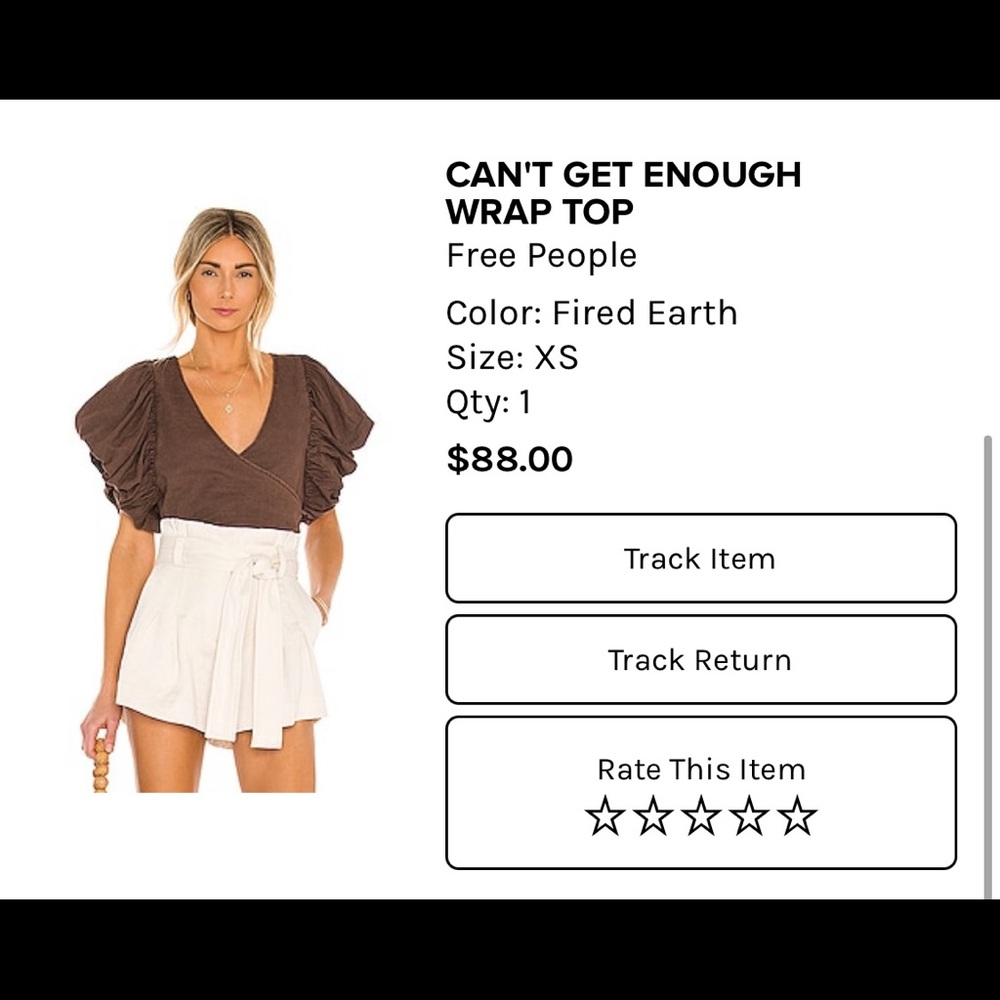 Free People brown crop shirt
